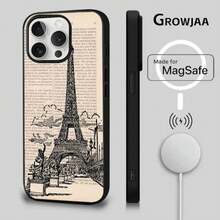 Custodia per telefono con Torre Eiffel di Parigi compatibile con 16e, 16, 15, 14, 13, 12, 11, Plus, Pro, Max, Mini con ricarica senza fili magnetica Magsafe - Custodia compatibile con 17, 17 Pro, 17 Pro Max
