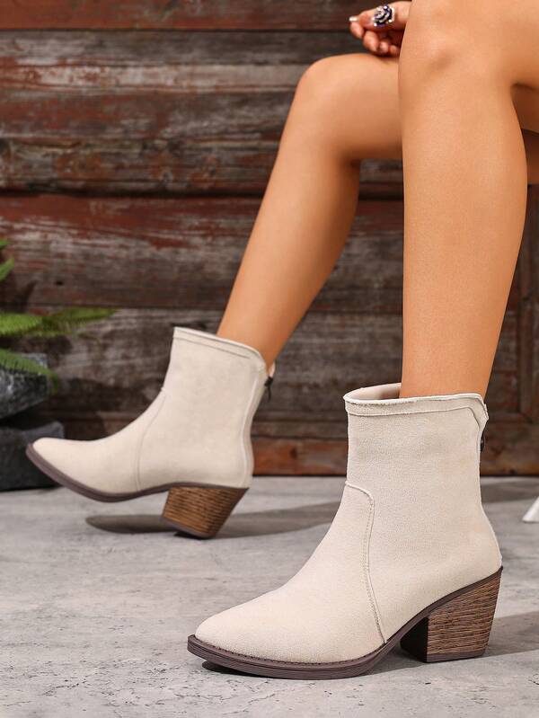 Women's Solid Color Retro Casual Outdoor Thick Bottom Wedge Ankle Boots, Party & Outdoor Wear, Autumn/Winter