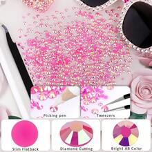 25000Pcs Hot Pink AB Rhinestones For Bedazzling Kit, 3-5mm Resin Flatback Rhinestones Bulk Bedazzle Gems Diamonds For Crafts DIY Shoes, Clothing{"Color_name":"HotPinkAB"} - HotPinkAB - View 4