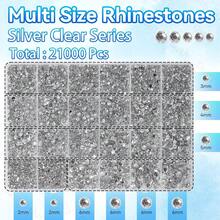 21000Pcs Rhinestones For Bedazzling Kit, Mix Sizes Jelly Silver Clear Bedazzling Resin Gems, Gems Bedazzling For Crafting, Flatback Resin Rhinestones For Craft DIY Face Makeup{"Color_name":"S1"} - S1 - 查看 3