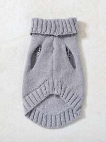 1 pieza Suéter con estampado de panda para mascotas, jersey de cuello alto tejido cálido para perros y gatos pequeños, Teddy, Poodle, Pomerania, Schnauzer, cachorros y gatitos, para todas las estaciones