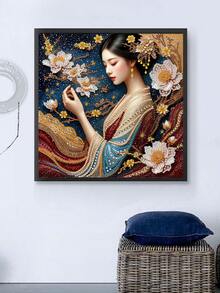 1 pezzo Set di pittura di diamanti asimmetrica vintage, pittura di diamanti 5D a forma speciale e con cristalli, set di ricamo di diamanti fai-da-te asimmetrico, decorazione murale domestica, artigianato, soggiorno, camera da letto, studio, corridoio, lavorazione creativa, senza cornice 30cm*30cm