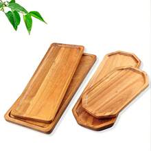 Japanisches Rosenholz rechteckiges Serviertablett, hitzebeständige Holzmaserung Platte, Brotbrett, Teetassen Halter