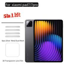 [5 In 1 Kit] Pad 7/7 Pro Lens Film, Rear Camera HD Tempered Glass, Tablet Screen Protector And 4pcs Metal Anti-Dust Strips