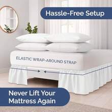 Wrap Around Dust Ruffle Bed Skirt - White - Queen Size With 12 Inch Drop - Easy Fit Elastic Strap - Adjustable Pleated Bedskirt In Brushed Fabric - Wrinkle Free - Suitable For All Ages - 04 - 淺灰色 - 查看 2