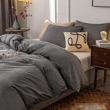 Ultra Soft 100% Cotton Solid Color Dusty Pink Queen Duvet Cover Set With Zipper Closure - 3 Pieces,  In 2025 - 灰色的 - 查看 4