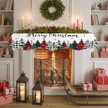 Christmas Mantle Scarf Christmas Tree Snowflake Pattern Mantel Runner For Fireplace Table Home Holiday Party Decorations - Multicolor - View 5