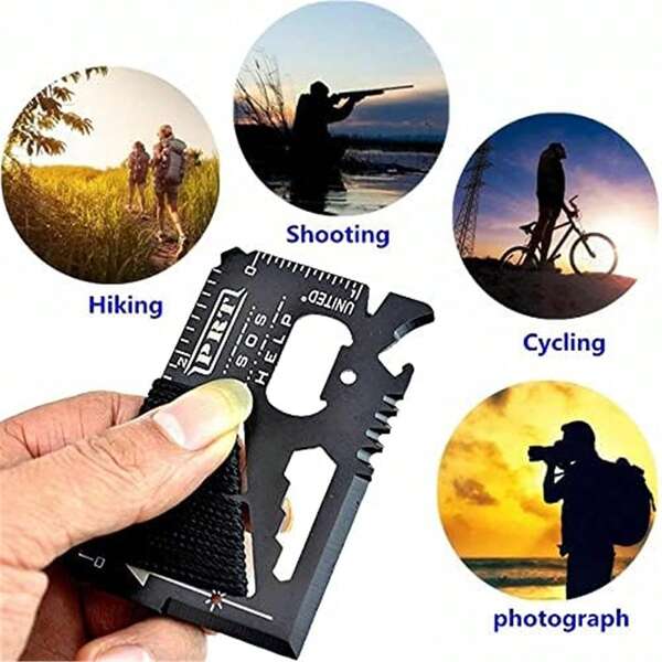 14-In-1 Credit Card Survival Tool, Multifunction, Tactical Gift For Men,Pocket Survival Tool - Camping Accessories, Survival Tool, Wallet Tool, Credit Card Tool, Pocket Tool Set, Unique Gifts For Men, Pocket Tool, Credit Card Multitool, Survival Gear