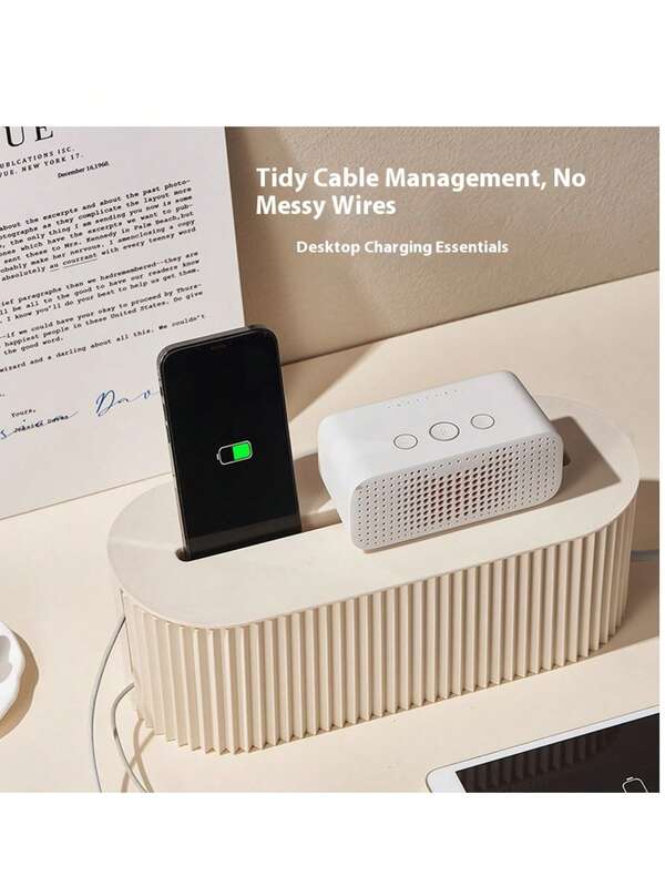 1 قطعة صندوق إدارة الكابلات متعدد الوظائف للمكتب، صندوق تخزين الكابلات المغطى حديث، منظم مكتبي بسيط، وحل تخزين الكابلات المرتب لغرفة السكن، شريط الطاقة، الأطفال، الهواتف، الأجهزة اللوحية