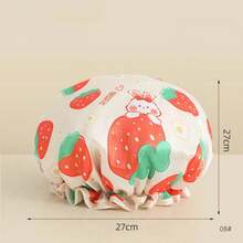 Gorro de ducha impermeable para niñas, gorro de baño para el cabello, cubierta para el cabello de cocina reutilizable, gorro para tratamiento del cabello seco a prueba de aceite - C - Ver 1