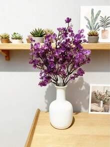 4 pièces/1 pièce Fleur artificielle en forme d'étoile, mini fleur artificielle, fleur artificielle bleue, fleurs artificielles de gypsophile. Bouquet de mariée artificiel pour décoration de mariage DIY, décoration de fête, décoration de la maison. Fleurs artificielles en branche