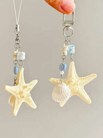 1件海洋风手机链、钥匙扣、手机挂饰、包包吊坠装饰品