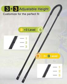 Bike Training Handlebar |   Ergonomic Push Assist Stabilizer For  Riding, 6-Level Height Adjustable, High Carbon Steel Frame - Quick-Install Design For Balance Bikes (5-12 Years)