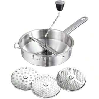 Potato Masherwith 3 Milling Discs Stainless Steel Ricer Professional Grater Fruits Colander Press Kitchen Mill Manual Food Crusher For Chopping Vegetables Making Puree