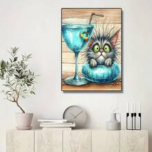 1 peça boia de natação para gato fofo, adesivo decorativo de bolha de vidro com desenho de animal e pintura diamante, artesanato faça você mesmo para decoração de Natal e Halloween