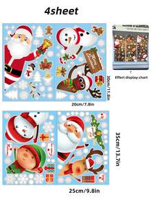 Nuevos 43 piezas de pegatinas de ventana con copos de nieve navideños, pegatinas de calcomanías navideñas - Decoración de calcomanías navideñas Vacaciones Copos de nieve Papá Noel Renos Muñeco de nieve Calcomanía, Pegatinas de decoración navideña, Decoración de cola de vacaciones - Multicolor - Ver 16