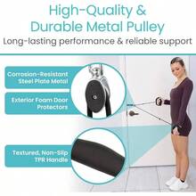 Shoulder Pulley Physical - Over Door Pulley Shoulder Rehab - Exercise Workout Equipment, Overhead Doorway System - Rotator Cuff Arm Injuries - Impingement Treatment - Metal Door Anchor - View 7
