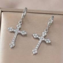 Fashion Women Crystal Cross Pendant Necklace For Women Girl Chain Punk Party Jewelry - Đồ chơi - Xem 6