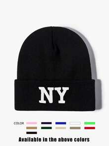 1pc 3D Embroidery NY Front & Side Design Faux Fur Baseball Cap, Adjustable Outdoor Casual Sun Hat Suitable For Spring, Autumn, Travel, Beach, Y2K Style For Young People