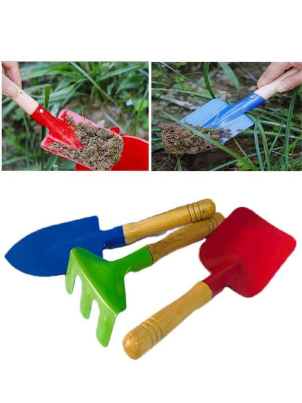 Small Garden Shovel, Pointed Shovel, Flat Shovel, Gardening Small Iron Shovel With Sturdy Wood And Metal Design, Convenient Tool For Planting Flowers And Outdoor Gardening, Random Color