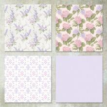36 Sheets 6inch (Fresh Elegant Hydrangea Background) Scrapbooking Paper, Suitable For Bullet Journals, Collages, Cards, Scrapbooks And Crafts - Mauve Purple - View 3