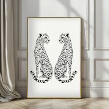 1/3 peças sem moldura estampa de leopardo preto e branco, design de laço estampado completo, conjunto de decoração de quarto monocromático feminino, arte de parede minimalista, pôsteres divertidos, decoração de quarto, impressões de parede para quarto, itens essenciais para dormitório universitário, estética de quarto feminino, presente chique para decoração de quarto de menina