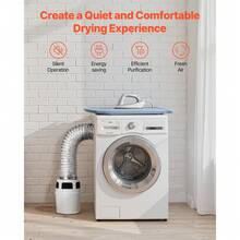 3-In-1 Indoor Dryer Vent Kit, With Bucket For Electric Dryer With 4-Inch By 5-Feet Extendable Exhaust Hose, Premium Quality & Light Weight & No Extra Accessories Required For Apartments, RVs - Round with water tank Plastic - 查看 6