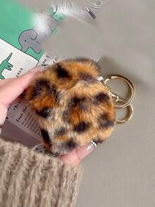 Cheetah Print Apple Tortoise Shell Phone Case Leopard Print Plush Case Compatible With Airpods Compatible With Airpods1/2 AirPods Pro