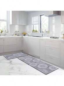 Kitchen Mats Floor, Cushioned Rug Anti - Fatigue Mats Kitchen Decor Accessories, Waterproof Non - Slip Mats And Rugs Set Office, Floor, Laundry 17.3*3017.3*47 - Gray + 17.3"*30"+17.3"*47"-0.40 Inch - View 4