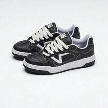 Marts Vplus Women's Men's Casual Sport Lace-Up Sneakers - 黑白合成材料 - 查看 1