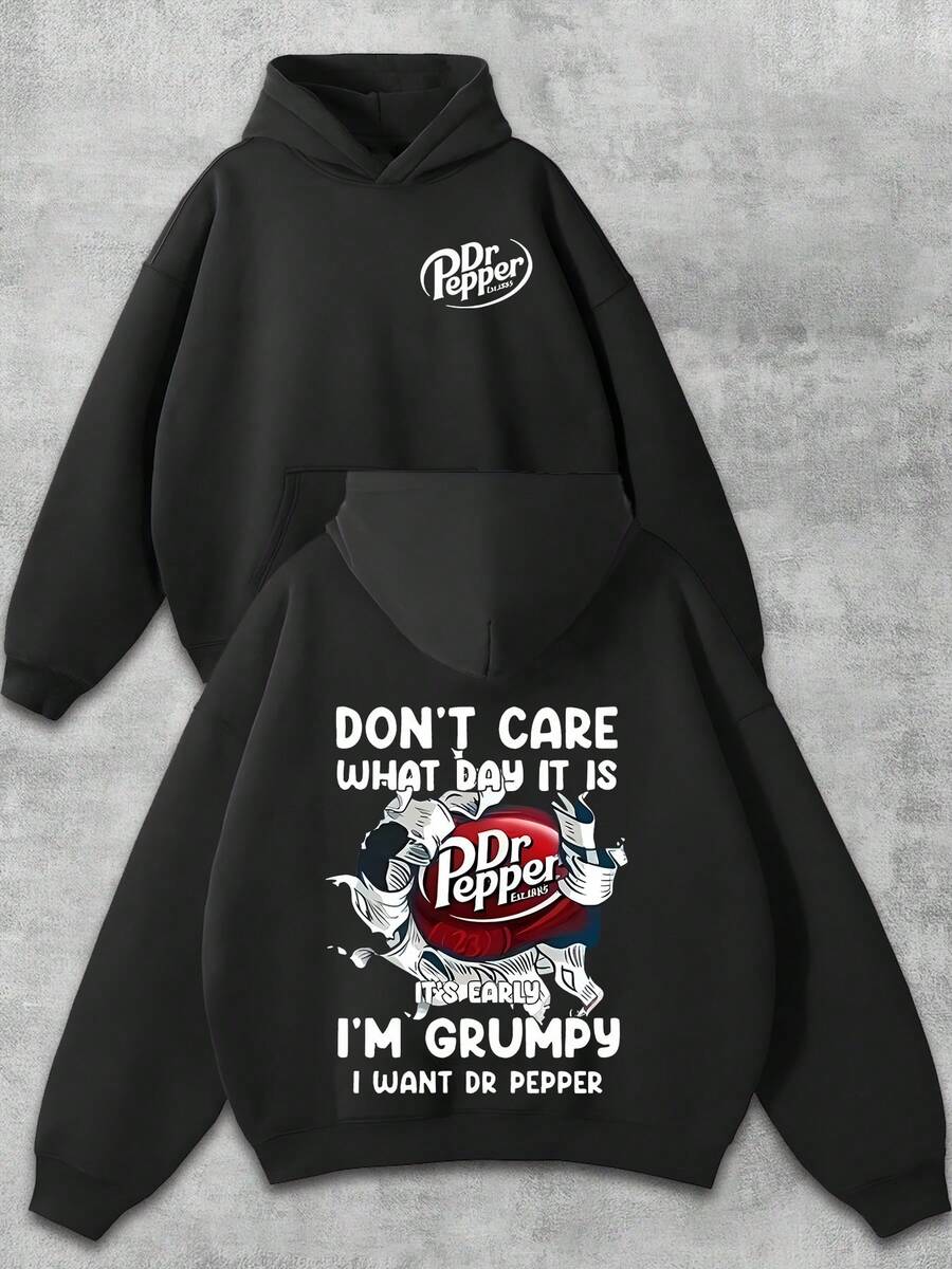 Men's Casual Novel Hoodie, Theme Hooded Sweatshirt - Unique, Casual And Fashionable Hooded T-Shirt, Daily Casual Wear, Autumn And Winter Gifts, Comfortable And Versatile, Fashionable Street, Suitable For Daily And Outdoor Wear - 黑色 - 查看 1