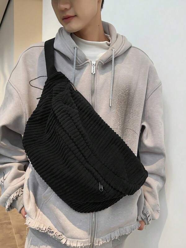 New Large-Capacity Breast Bag For Men And Women Ins Fashion Crossbody Bag Simple Versatile Sports Waist Bag Student Cool Shoulder Bag