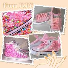 2Bags DIY Bundles Pack, 1 Half Round Pearls+1 Resin Rhinestones For Bedazzling Crafting 3-10mm Dark Pink Hot Pink AB Colorful Gems Diamonds For Face Eyes Makeup Tumblers Bottles Crafts Shoes{"Color_name":"NeonBubbleRosePinkSeriesMix","Size_name":"3-10mmPearls+Rhinestones"} - 霓虹泡泡玫瑰粉紅系列混合 - 查看 6