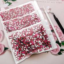 25000Pcs Light Hotpink Rhinestones For Bedazzling Kit, 3-5mm Resin Flatback Rhinestones Bulk Bedazzle Gems Diamonds For Crafts DIY Shoes, Clothing{"Color_name":"LightHotpink"} - 淺粉紅色 - 查看 5