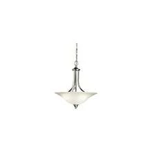 Kichler Dover 19&#34; 3 Light Convertible Pendant Or Semi Flush With Etched Seeded Glass In Brushed Nickel