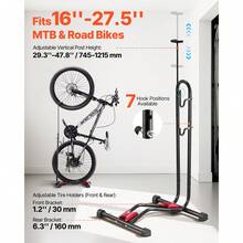 Bike Rack, Upright Bike Stand Floor For 16 To 27.5 Inch Mountain & Road Bikes, Vertical & Horizontal Bicycle Stand For Secure Parking And Storage In Garage, Truck Bed, Indoor, Outdoor, Black - 1 car 1 piece 1 car Vertical simple (horizontal + vertical placement) - 查看 2