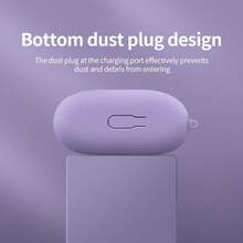 DO AS YOU WISH Cute Silicone Protective Case Compatible With Huawei FreeClip Bluetooth Earphones, Soft Silicone Material With Metal Hook, Comfortable Grip, Anti-Lost - Purple - View 7