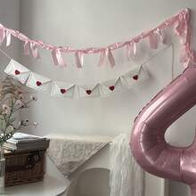 2 Strings Valentine's Day Bow Garland Charming Love Envelope Hanging Banner For Wedding Home Holiday Decor - Hồng - Xem 2