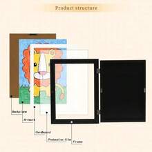 2PCS A4 Art Frame Artwork Picture Display Frame Changeable Kid's Artwork Storage Front Opening Frames For Drawings Artworks Schoolwork Home Office Wall Hange And Table Decor Black