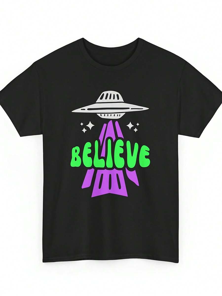 Alien T-Shirt  UFO Graphic Tee  Cool Extraterrestrial Space Shirt - Style 8 - View 1
