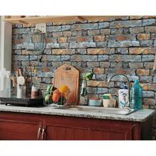 FLFK Boho Vintage Wallpaper Peel And Stick Removable Flower Shape Stripe Wall Mural Living Room, Bedroom, Kitchen, Office, Apartment Decor 16x128