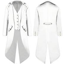 Men's Medieval Vintage Red Tailcoat, Renaissance Cosplay Tuxedo Men, Costumes Men Party & Masquerade Ball Gala,Father-Son Matching Outfits, Available In Teen Sizes,Tuxedo Men,Please Check Size Chart Before Purchasing. - 白色 - 查看 1