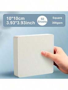 50 بطاقة بريدية من ورق الاكوريل الممتاز، 3.94x3.94 بوصة، 300 جرام/م2، نسيج مطبوع، خالي من الحمض والليجنين، للرسم والأعمال اليدوية والإبداعات الفنية، مثالية للتهنئة والدعوات وبطاقات الشكر والعيد الميلاد والمدرسة