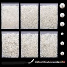 20000Pcs Beige Flat Back Pearls For Crafting, 3-6mm Small Pearls Flatback Half Beads For Bedazzling Crafts DIY Shoes, Clothing{"Color_name":"BeigePearls"} - 米色珍珠 - 查看 9