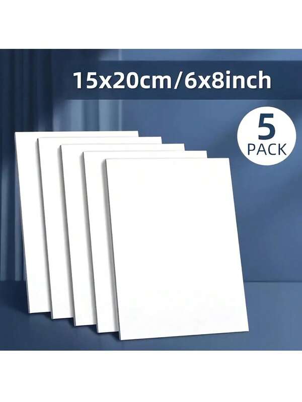 5 pezzi Tavolette di tela 20x30cm/8x12in, progettate per progetti ad acrilico, olio, acquerello, adatte per artisti professionisti, studenti e adulti, realizzate in materiali di alta qualità - compatibili con vari media pittorici - spessore 3mm, abbondanti forniture artistiche per il godimento creativo