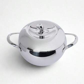 Stainless Steel Soup Pot 24cm 3Ply 304 Grade Apple Shape Stockpot With Lid PFASFree  Durable Saucepan For Healthy Cooking