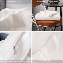 Ultra Soft 100% Cotton Solid Color Dusty Pink Queen Duvet Cover Set With Zipper Closure - 3 Pieces,  In 2025 - White - View 6
