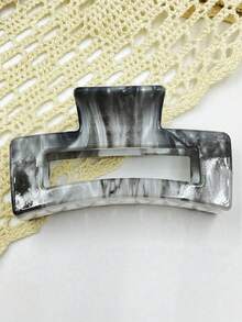 1 Stück/3 Stücke/6 Stücke Farbblock Boho PS (Polystyrol) 2025 Neue quadratische Ölgemälde Strand, Reise, Party, Urlaub, Rückkehr zur Schule Saison süße Haarklammern Elegante Haarzubehör Elegante Haarklammern Winter Haarklammer