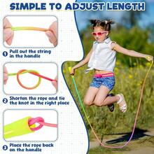 Jump Rope, Colorful Gradient Nylon Skipping Ropes, 55FT Adjustable Length, Plastic Handles, Lightweight Jumping Ropes Schools, Events, And Family Fun - 24pcs - View 5