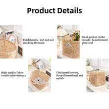 Cesta de almacenamiento de estilo bohemio, cesta de lavandería de gran capacidad, cesto de lavandería plegable de 12.2" x 10.23" x 10.23" con asas fáciles de transportar